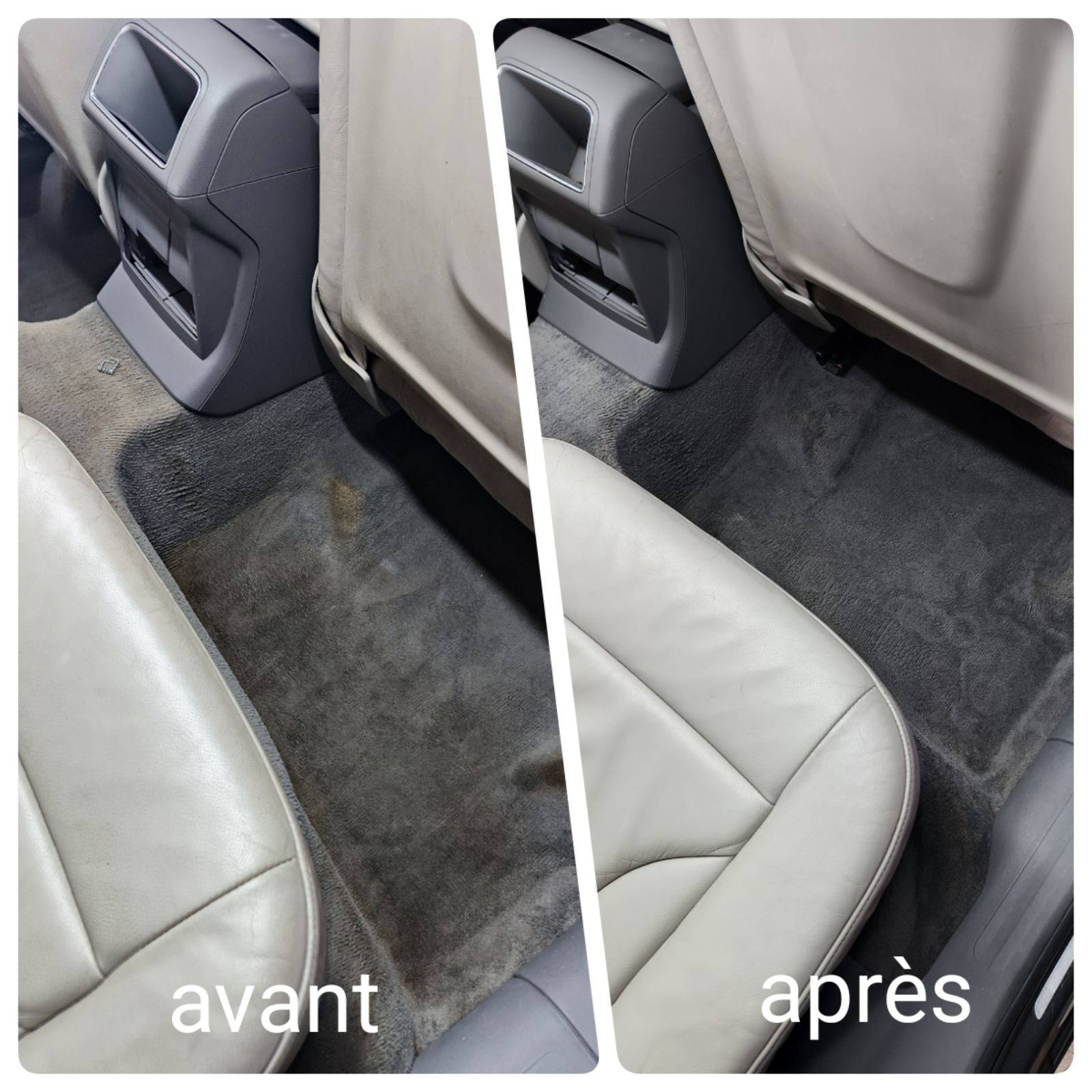 Le salon avant et après le nettoyage